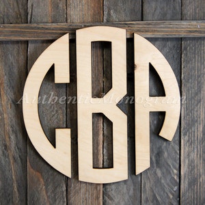 Wooden Monogram - Unpainted Circle Monogram Wall Hanging - Nursery Monogram - Home Decor - Monogram Door Hanger - Circle Monogram