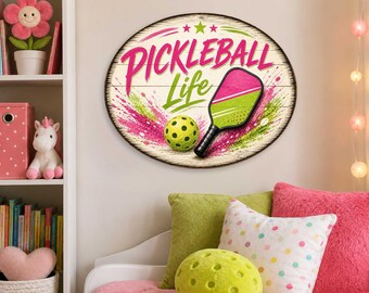 Pickleball Life Wall Sign: Rustic 22x18 Sports Art - 8652880H