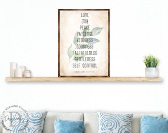 Love Joy Peace - Fruit of the Spirit - Verse Wall Decor - Contemporary Decor - Wooden Script Wall Art 310332 USA-Made