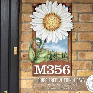 Daisy Address Sign House Number Plaque by Jamie Mill - Door Number Sign - CUSTOM Home Address Sign - Made in USA - MA8457704 - JMP