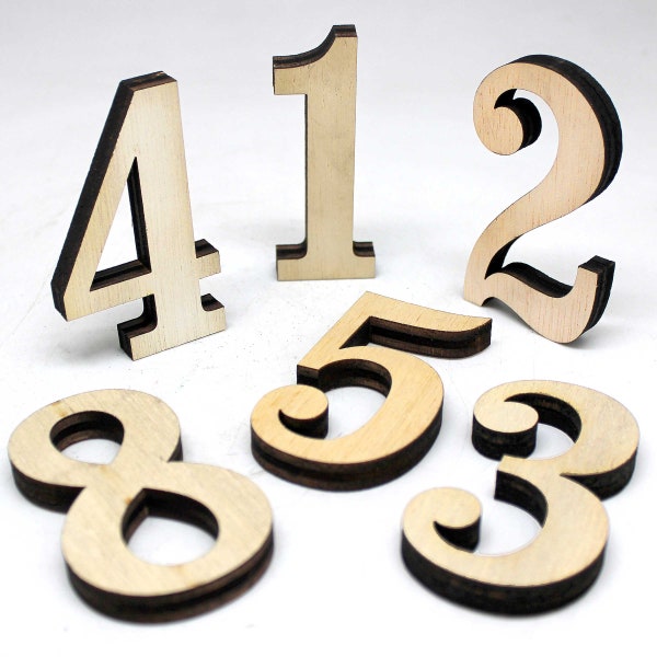 Laser Cut Numbers | Mailbox Plain Numbers | Arts and Crafts Wooden Numbers | Numbers for DIY