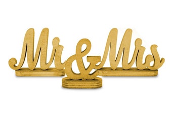 GOLD Mr  Mrs Sign for Sweetheart Table - 961013 USA-Made