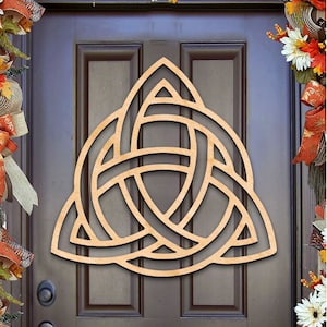 Irish Trinity Knot Wall Decor - Celtic Door Hanger - Wedding Wall Design - Housewarming Gift - Unfinished Wood Sign -  93168H-20