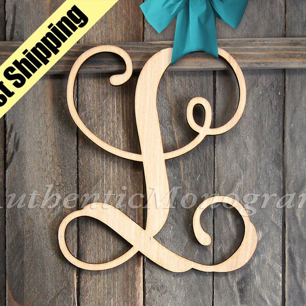 A-Z WOODEN Wall Letter Unpainted - Monogram Wall Hanging - Wedding Decor - Door Hanger - Nursery