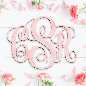 3-Letter Wooden Monogram - Unpainted or Painted - 24-Inch Custom Wooden Monogram Wall Hanging - Personalized Home & Office Décor