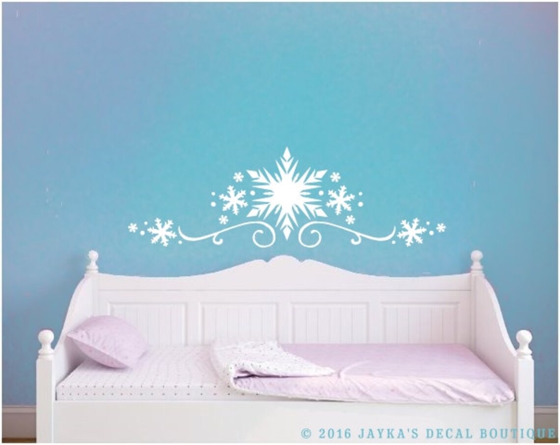 Frozen Snowflakes Bed Crib Headboard Decor Wall Decal Etsy