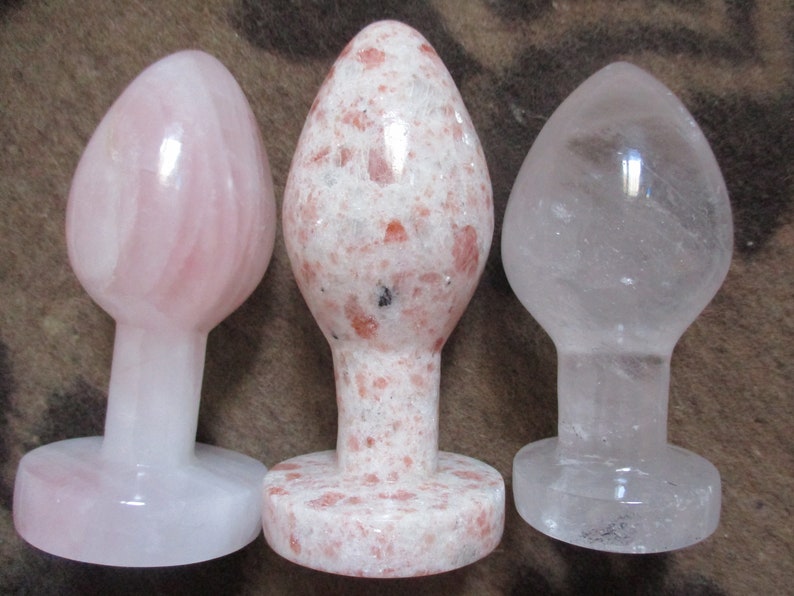 5 Anal Butt Plug Rose Quartz / Sunstone Pleasure Yoni Dildo Goddess Plug Sexytoy dildoes For Man With Gift Bag / Massage stone image 7