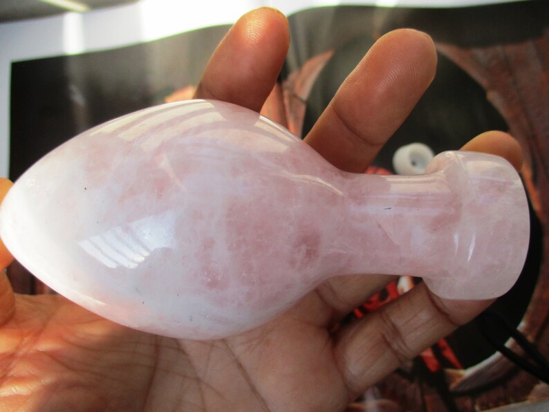 5 Anal Butt Plug Rose Quartz / Sunstone Pleasure Yoni Dildo Goddess Plug Sexytoy dildoes For Man With Gift Bag / Massage stone image 3