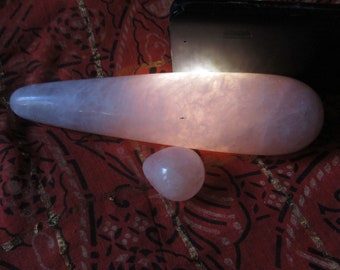 Rose Quartz MASSAGE WAND / Re-flex Stick Jade Massage / Crystal Dildoes /  Pleasure Wand  / Free yoni egg Yoni / Spa Massage wand