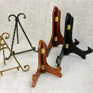 Small Square Wire Frame Stand, With Clip on Socket. Elegant Curl