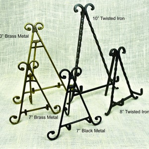 Easels: Display Stands- Photo or Plate Display Stands- Tile and Photo Holder - Wood and Metal Easels