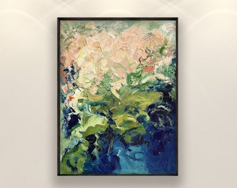 Flowers Painting on Canvas, Original Art, Floral Wall Art, Flower Art, Abstract Art, Modern Painting, Living Room Wall Art, Large Painting