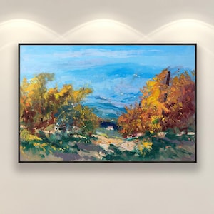 トスカーナのブドウ畑の絵画プリント、ジクレーワイン風景キャンバスアート、印象派イタリアの壁飾り