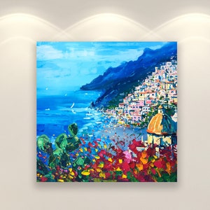 Positano Print, Original Artwork, Italy Art Print, Amalfi Coast Print, Seascape Print