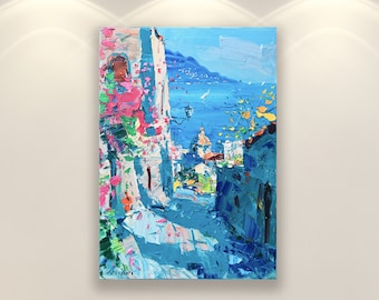 Positano, Amalfi Coast, Italy Art, Wall Art Prints, Seascape Wall Art, Landscape Art, Floral Art, Kitchen Wall Art, Wall Decor Art, Gift