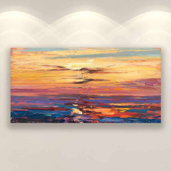 Sunset Print, Canvas Art, Ocean Wall Art, Wall Art Prints, Beach Wall Decor, Wall Decor Living Room, Abstract Art, Large Wall Art, Gift