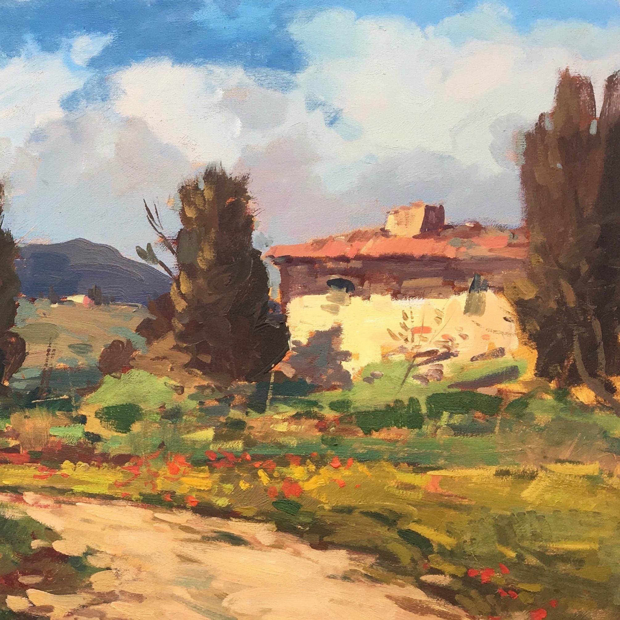 油絵トスカーナ風景 バラーロ（イタリア）トスカーナ・油絵・風景・絵画油絵販売