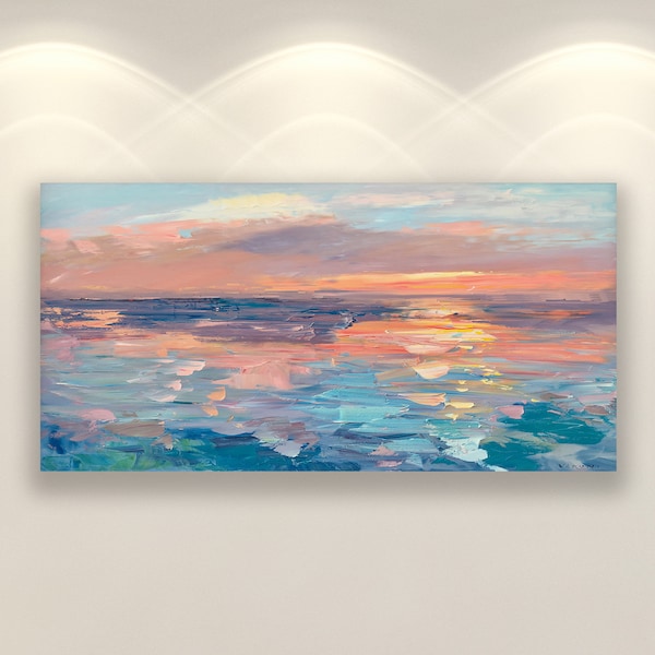 Sunset Wall Art Prints, Ocean Art, Ocean Canvas Art, Sea Prints, Italy Wall Print, Seascape Art, Bedroom Wall Art, Large Wall Art, Gift