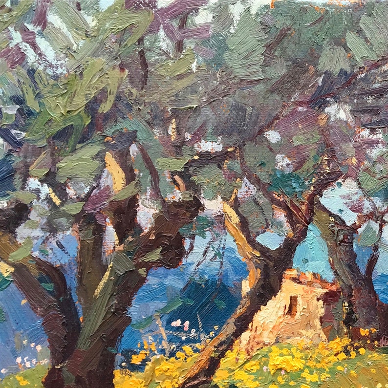 Detail of Olive Trees Painting