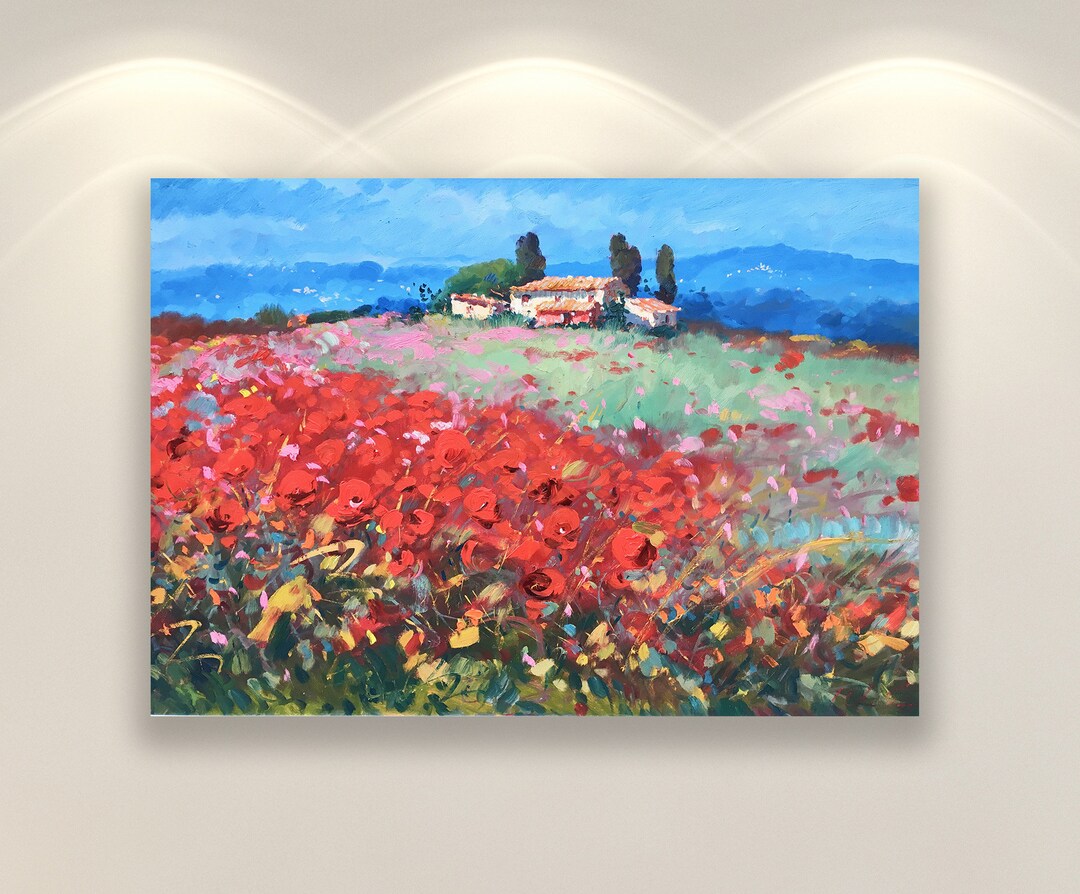 Landscape Art Wall Art Prints Poppy Art Country Wall Art Etsy