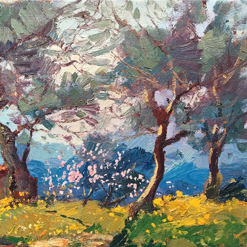 Detail of Olive Trees Painting