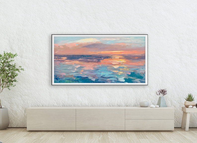 Sunset Wall Art Prints, Ocean Art, Ocean Canvas Art, Sea Prints, Italy Wall Print, Seascape Art, Bedroom Wall Art, Large Wall Art, Gift image 2