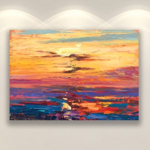 Sunset Print, Wall Art Print, Beach Print, Art Print, Ocean Print, Canvas Print, Abstract Art Print, Modern Print, Gallery Wall Prints, Gift image 1