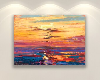 Sunset Print, Wall Art Print, Beach Print, Art Print, Ocean Print, Canvas Print, Abstract Art Print, Modern Print, Gallery Wall Prints, Gift