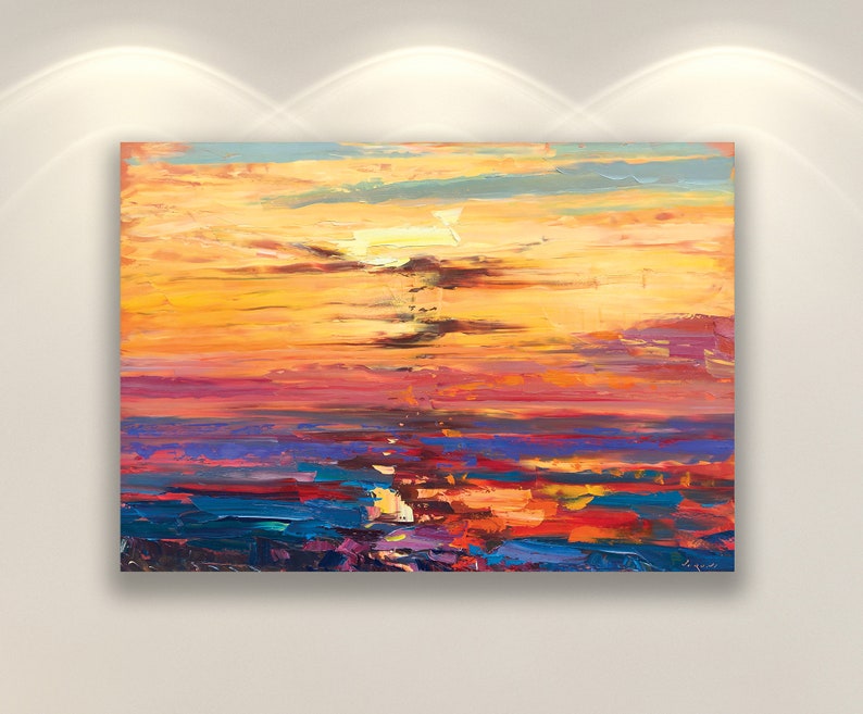 Sunset Print, Wall Art Print, Beach Print, Art Print, Ocean Print, Canvas Print, Abstract Art Print, Modern Print, Gallery Wall Prints, Gift image 1