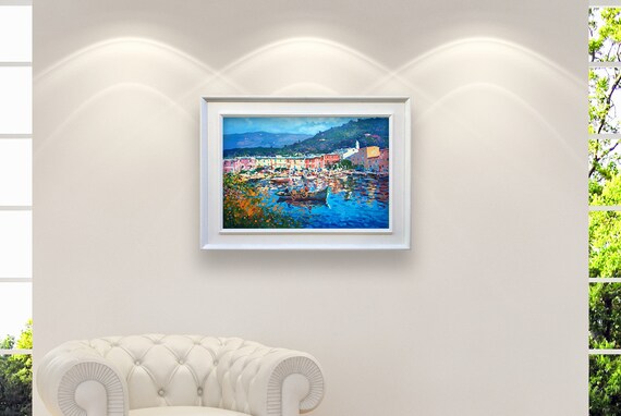 Portofino Painting on Canvas Original Painting Italy Wall | Etsy