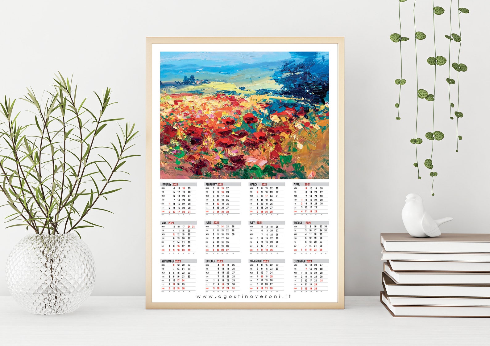Calendar, 2021 Calendar Printable, 2021 Digital Calendar, Calendar ...