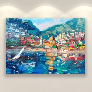 Positano, Amalfi Coast, Wall Art Prints, Italy Wall Art, Canvas Art, Coastal Wall Art, Seascape Wall Art, Beach Print, Kitchen Wall Decor
