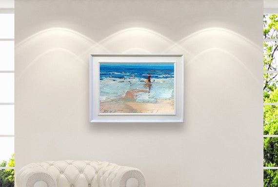 Beach Painting on Canvas Original Painting Ocean Painting | Etsy