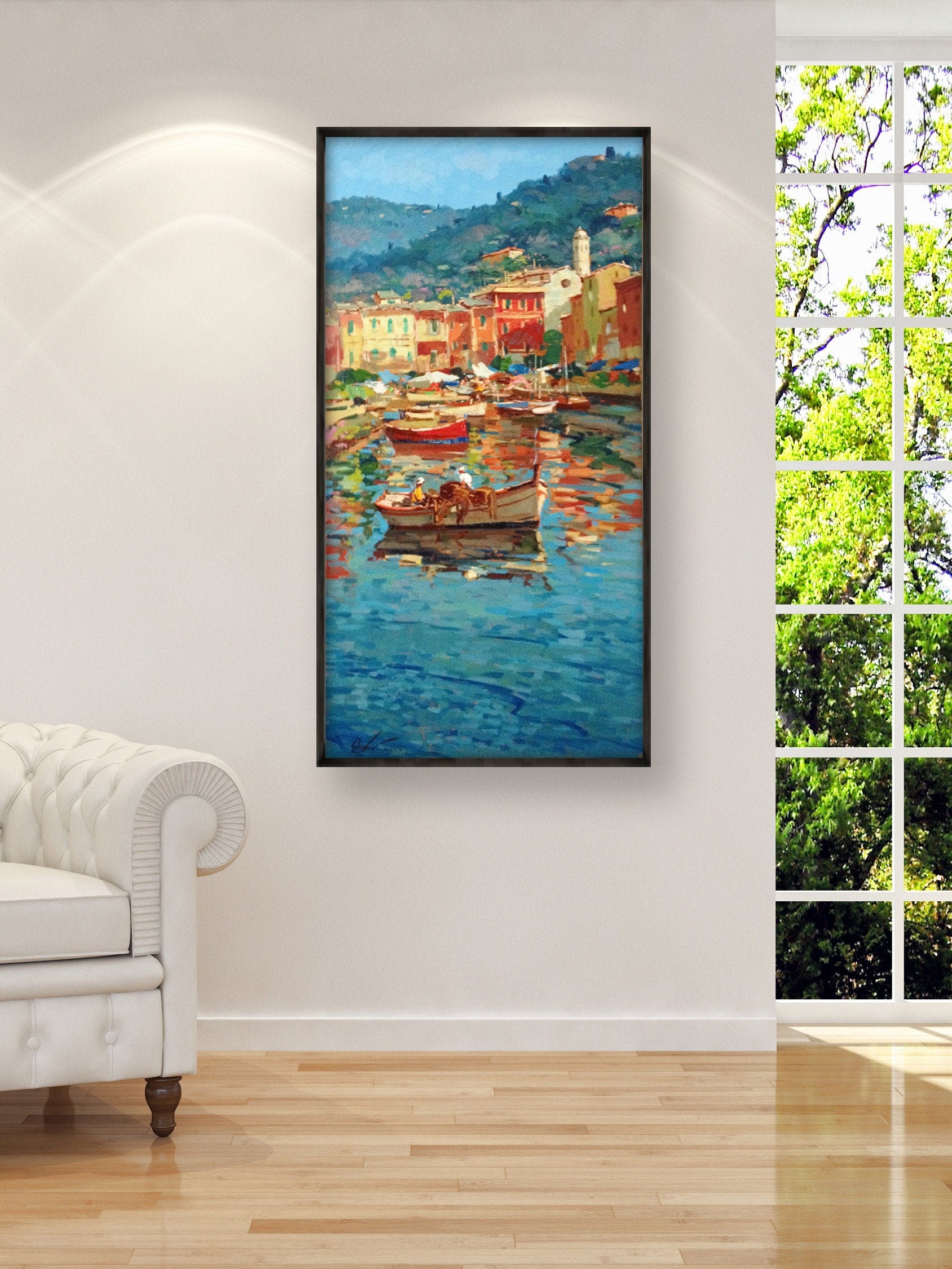 Portofino Italy Painting on Canvas Seascape Painting | Etsy