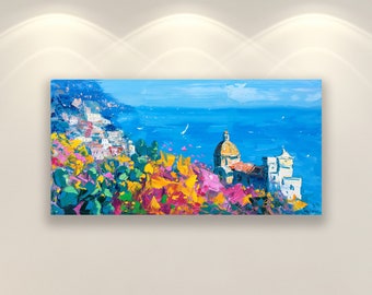 Positano Wall Art, Canvas Prints, Amalfi Coast, Italy Print, Seascape Wall Art, Living Room Wall Print, Large Wall Art, Wall Decor, Gift