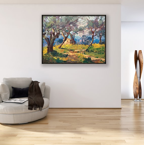 Olive Trees Painting On Canvas Original Landscape Canada Olive Trees Painting On Canvas Original, Tuscany Olive Laminate Flooring