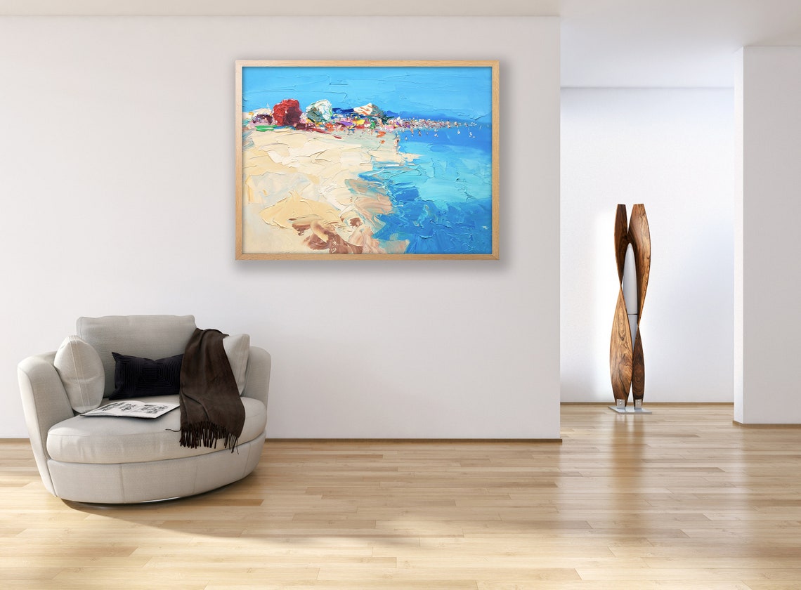 Beach Painting on Canvas Original Art Coastal Painting - Etsy