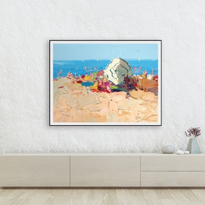 Beach Art, Wall Art Prints, Beach Scene, Canvas Art, Ocean Wall Art, Seascape Wall Art, Italy Art, Kitchen Art Print, Wall Decor, Gift Idea image 2