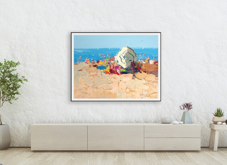 Beach Art, Wall Art Prints, Beach Scene, Canvas Art, Ocean Wall Art, Seascape Wall Art, Italy Art, Kitchen Art Print, Wall Decor, Gift Idea image 2