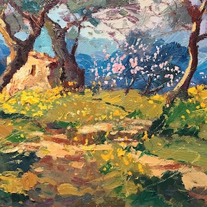 Detail of Olive Trees Painting