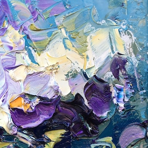 Detail of Flowers Painting on Canvas, Original Oil Painting, Modern Abstract Floral Wall Art for Bedroom Wall Decor, Home Decor, Unique Gift for Her