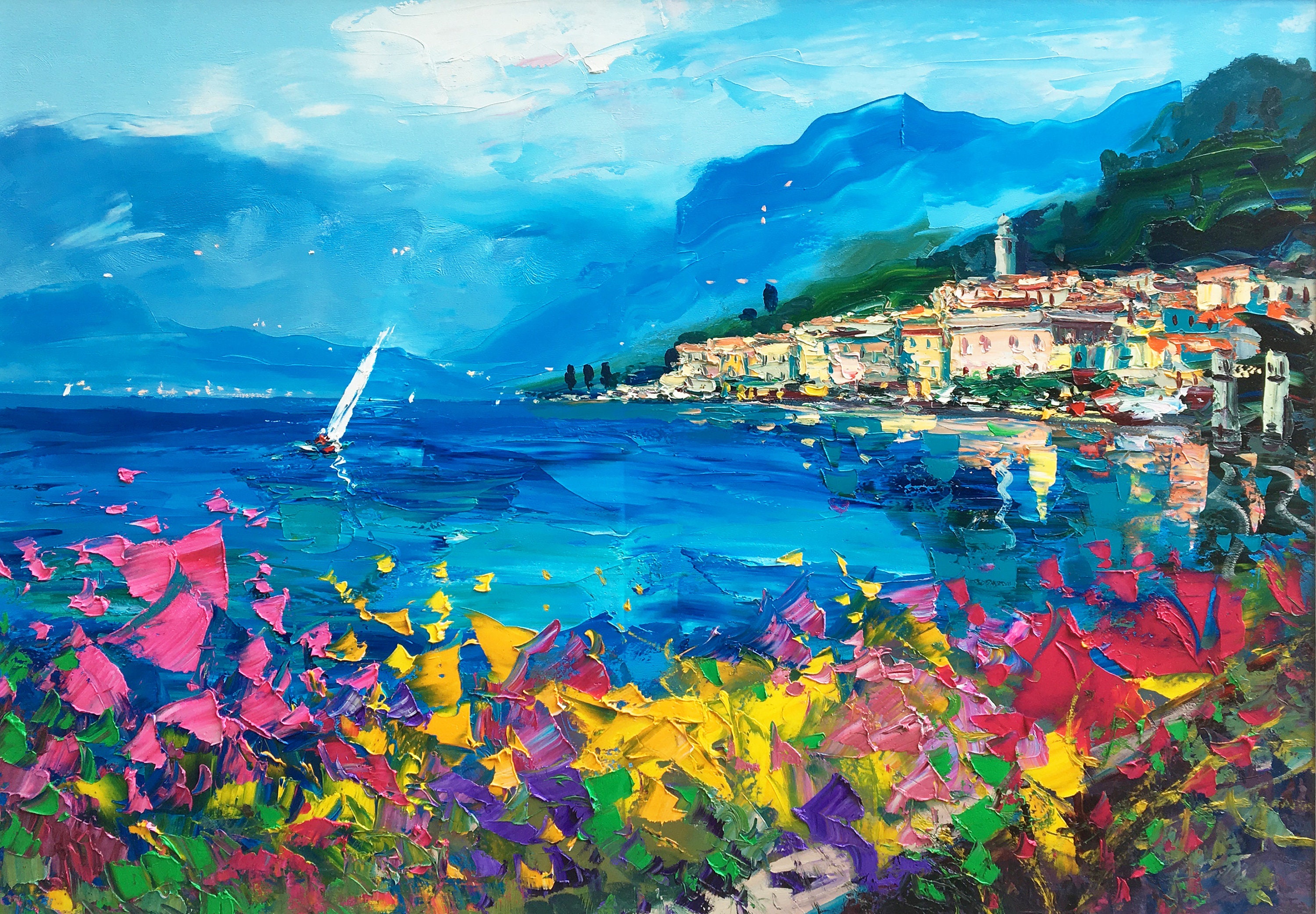 Bellagio Wall Art Canvas Prints Italy Print Como Lake Wall Etsy