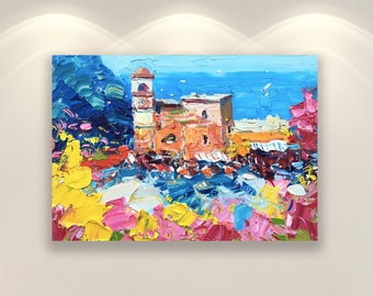 Capri, Italy Art, Wall Art Prints, Amalfi Coast, Canvas Art, Abstract Art, Colorful Art, Landscape Wall Art, Kitchen Wall Art, Wall Decor