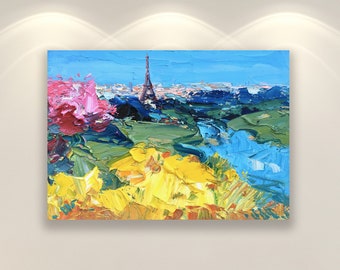 Impresiones de arte de París, Arte original, Arte de la pared de la Torre Eiffel, Arte de lienzo, Impresiones de arte de la pared francesa, Arte de la pared de la sala de estar, Arte de la pared grande, Regalo único