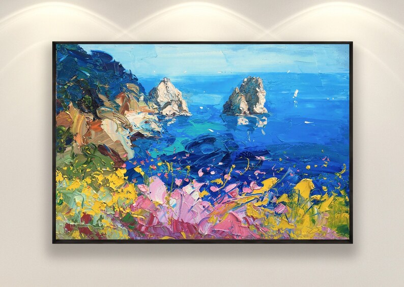 Capri Painting on Canvas Original Art Italy Wall Art Etsy