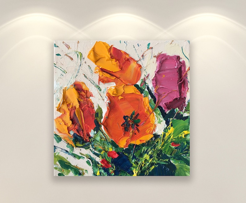 Orange Flowers Art Print Print Wall Art Floral Wall Art 0 — изображение