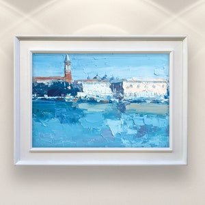 Venice Painting on Canvas, Original Art, Italy Painting, City Art, Seascape Painting, Modern Wall Art, Bedroom Wall Art, Textured Wall Art