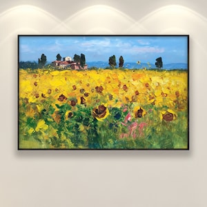 Large Bunch of Yellow Sunflowers, Unique Floral Arrangement for Home D –  artworkcanvas