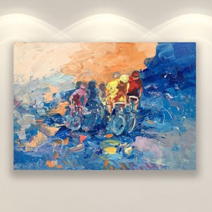 Fahrrad Kunst Fahrrad Kunst Radfahren Kunst Poster Kunstdrucke Sport Rassen Kunst Papier Kunst Leinwand Kunst Geschenke für Biker Sport Büro Dekor Sport Geschenke Männer