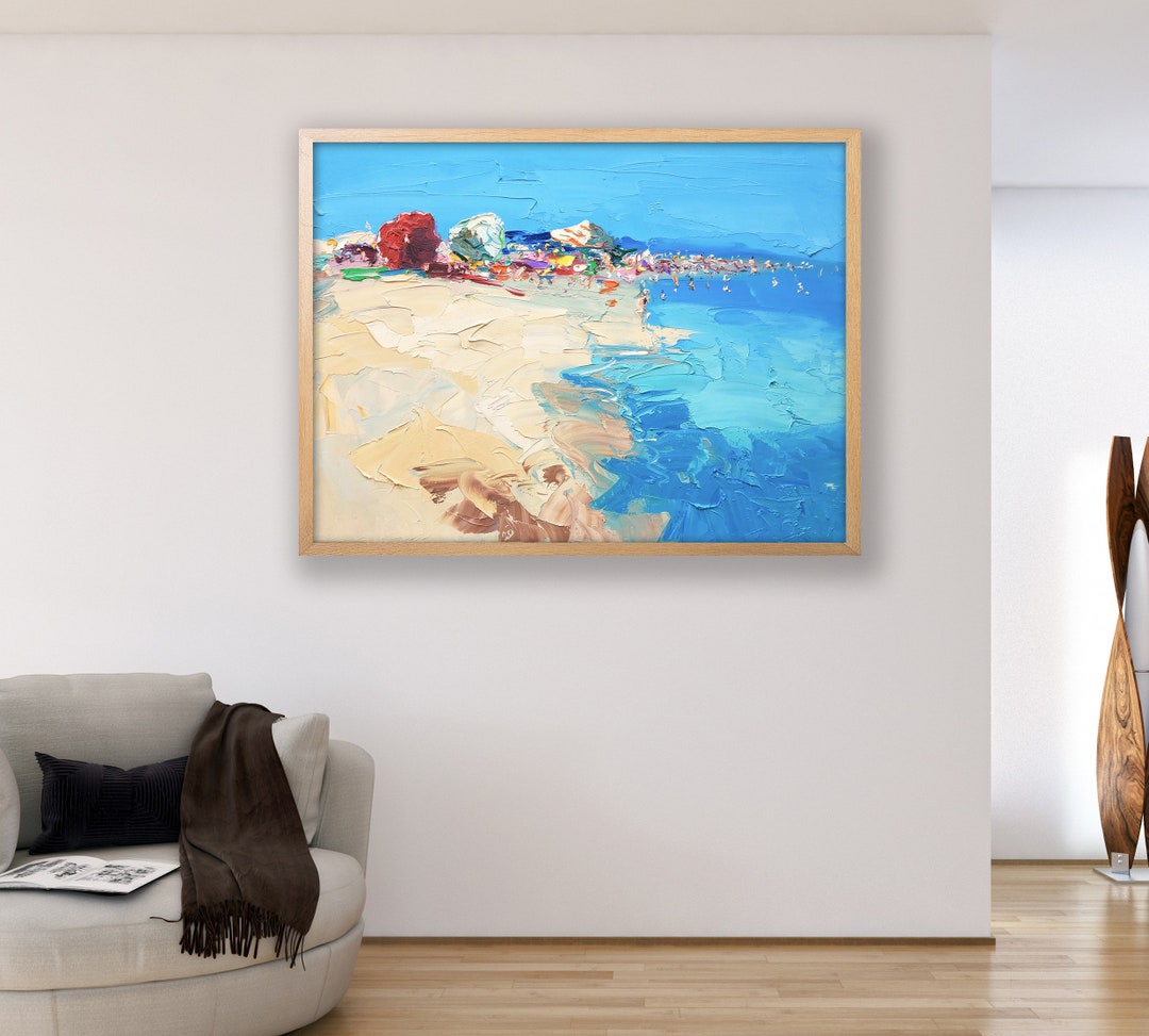 Beach Painting on Canvas Original Art Coastal Painting - Etsy